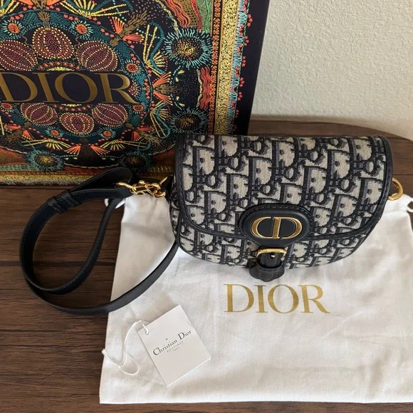 DIOR Small Bobby Bag in Blue Oblique Jaquard - Picture 2 of 10